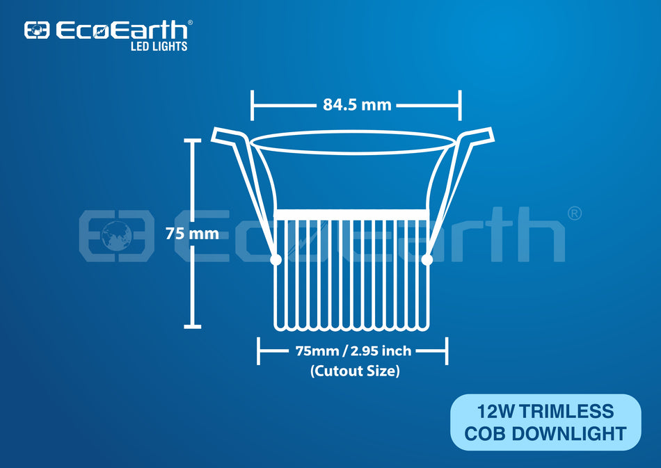 EcoEarth Neo Smart  Led Trimless COB Light | Compatible with Alexa and Google Home| 12-Watt | Tunable White Light