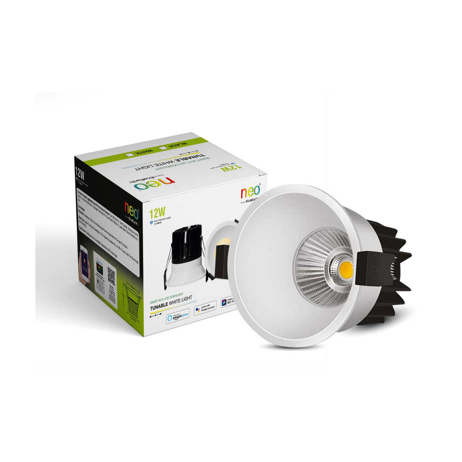 EcoEarth Neo Smart  Led Trimless COB Light | Compatible with Alexa and Google Home| 12-Watt | Tunable White Light