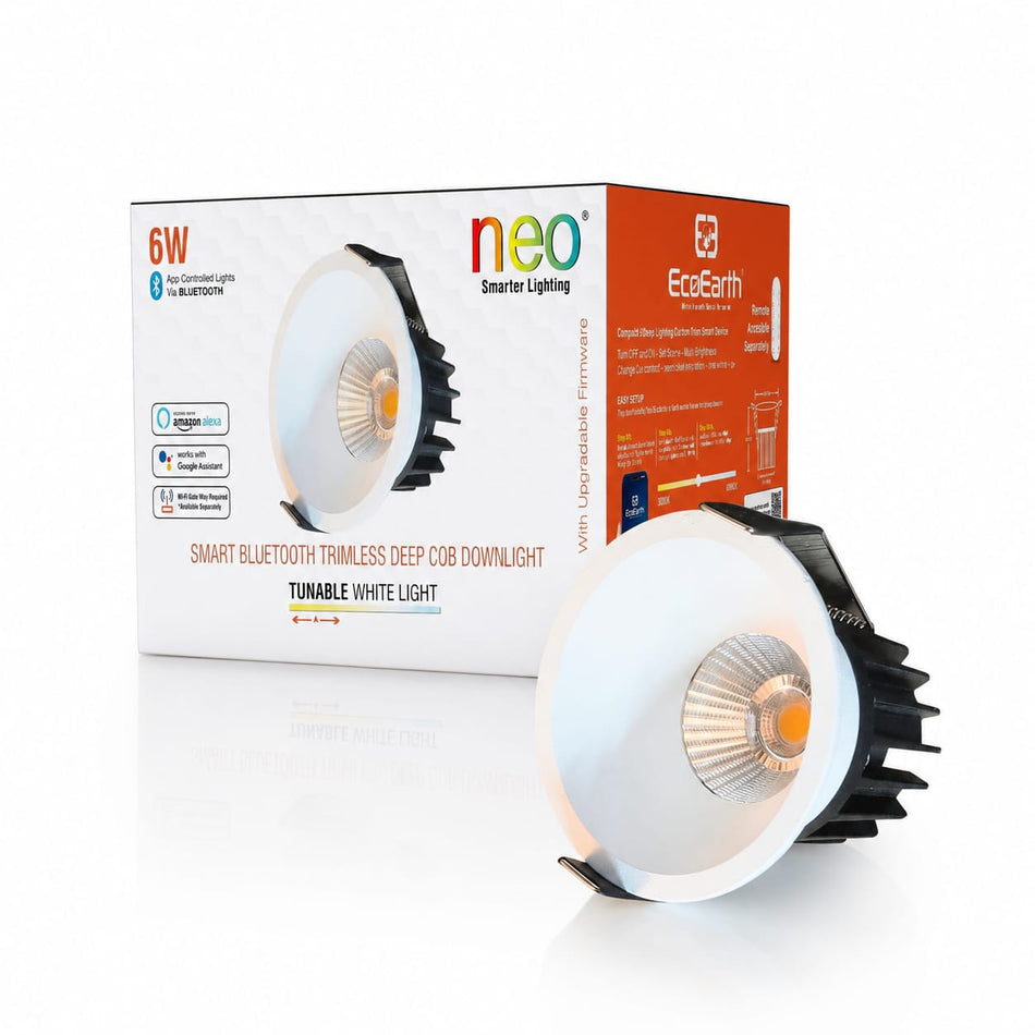 EcoEarth NEO Smart Trimless COB LED Downlight | Bluetooth Control | Tunable White