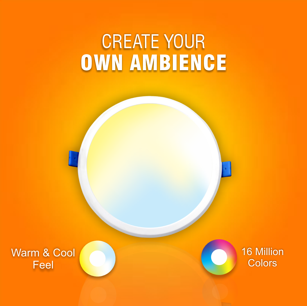 
"EcoEarth Neo Wi-Fi Smart LED Panel – Tunable White LED panel light with CCT, compatible with Alexa and Google Home for voice-controlled smart lighting and customizable brightness settings."