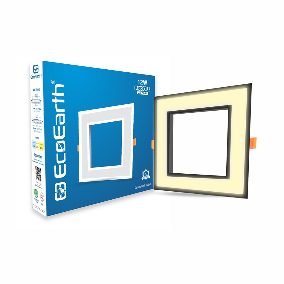 EcoEarth Profile Led Panel Light  | Center Plate Included | Ceiling Light | Square