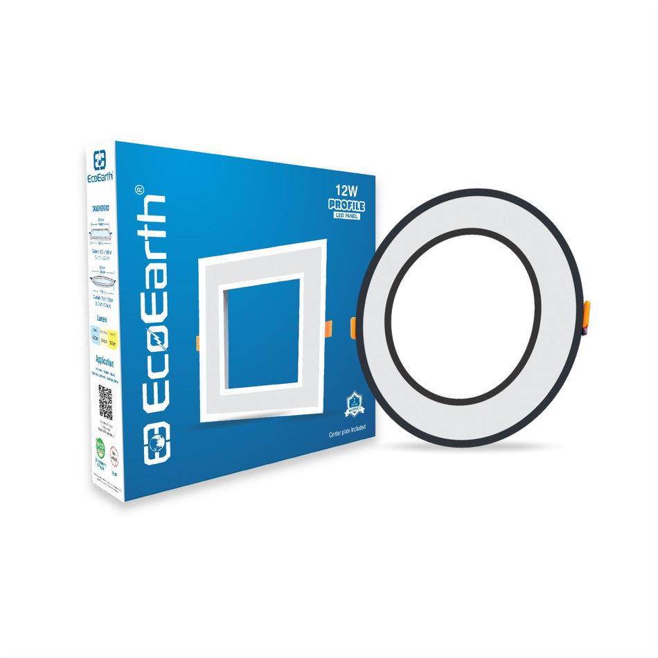 EcoEarth Profile Led Panel Light | Center Plate Included | Ceiling Light | Round