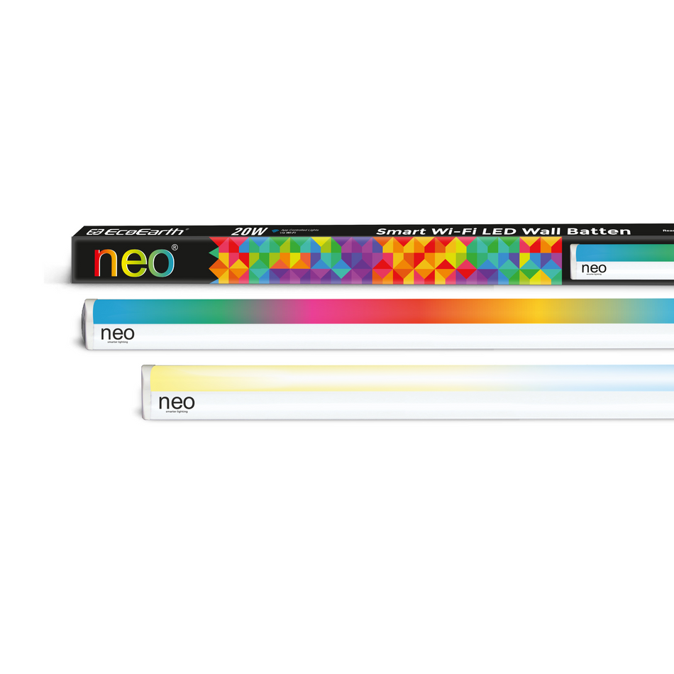 EcoEarth Neo Wi-Fi Smart Led Batten (Smart Tube Light)  Compatible with Alexa and Google Home , 20-Watt | 16 Million Colors | RGB+CCT  | 4-Feet