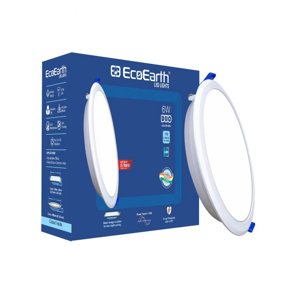 EcoEarth DUO Backlit Led Panel | Ceiling Light | Recessed Light | Round