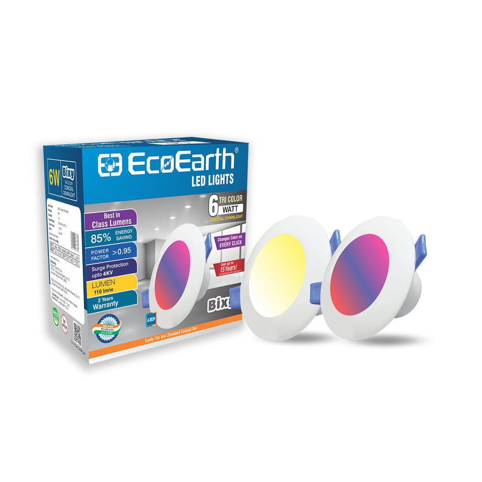 EcoEarth Bixy Tricolor Concealed Downlight (3 IN 1)
